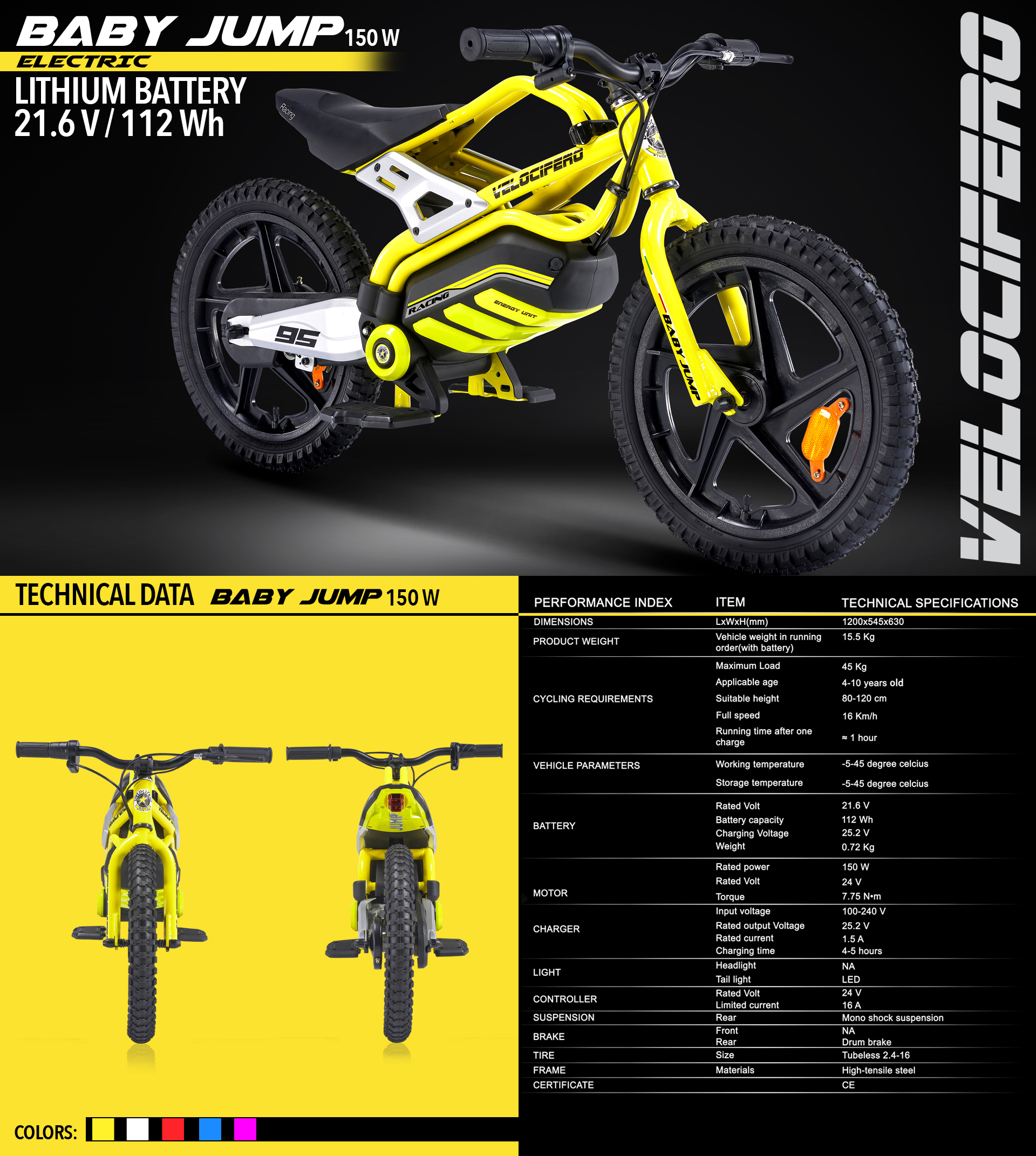 bbay jump electric scooter velocifero kids range