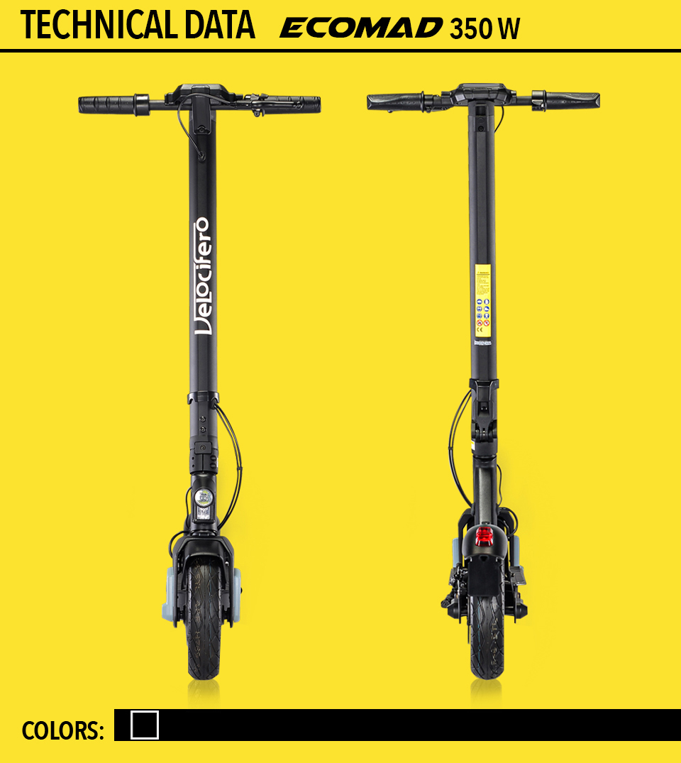 Eco Mad 350w electric kick scooter velocifero emobility alessandro tartarini designer