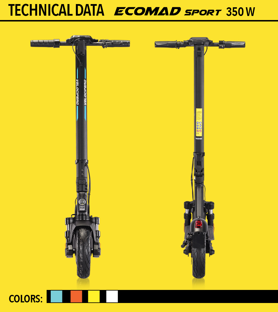Eco Mad Sport 350w electric kick scooter velocifero emobility alessandro tartarini designer