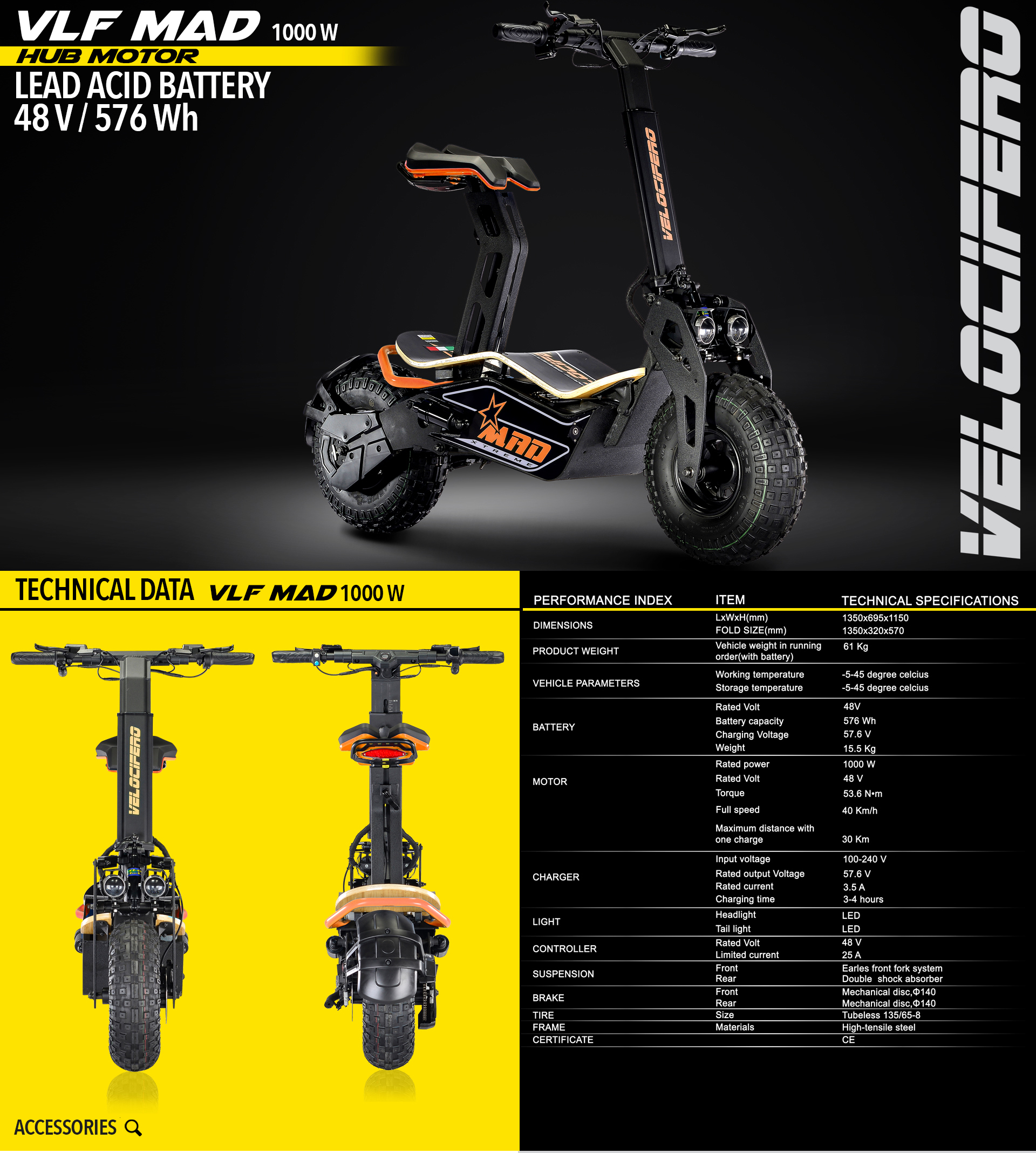 MAD 1000 Velocifero electric motorcycles