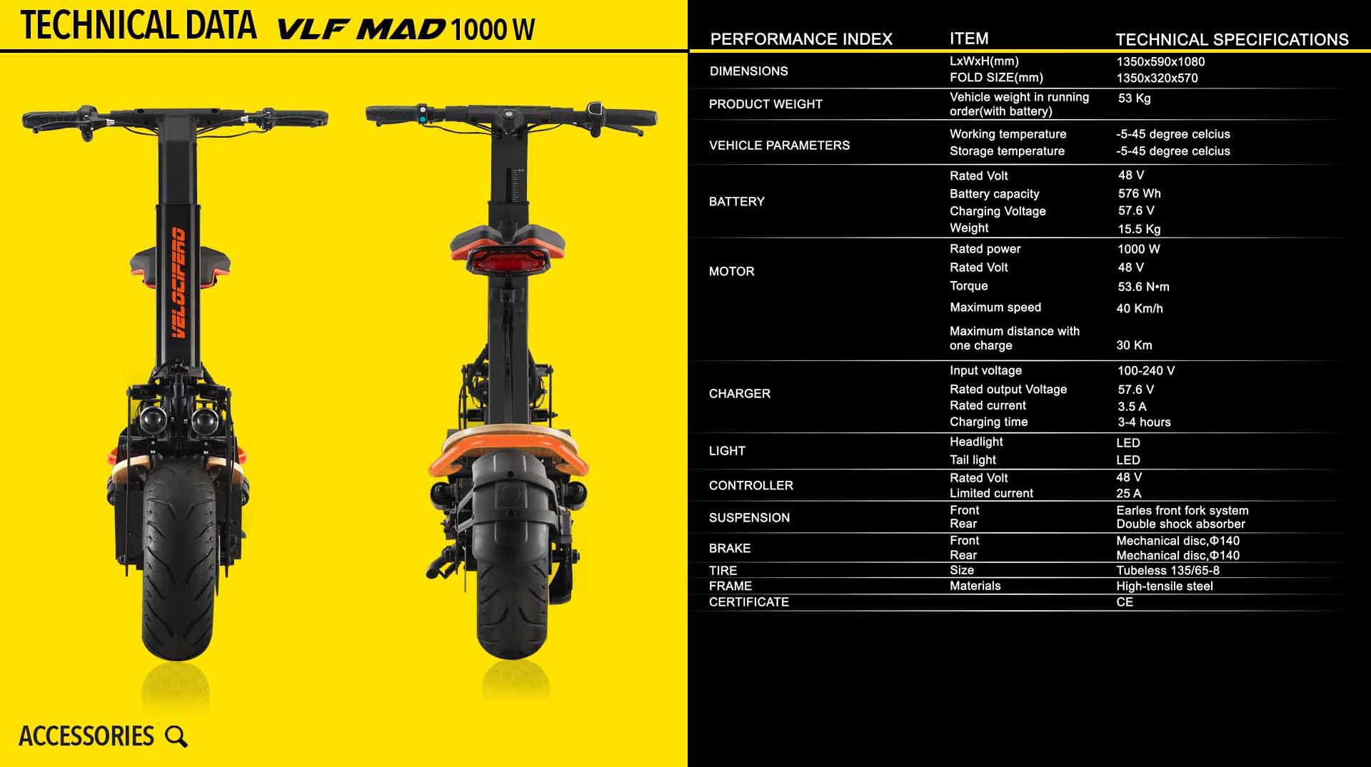 MAD 1000 Velocifero electric motorcycles