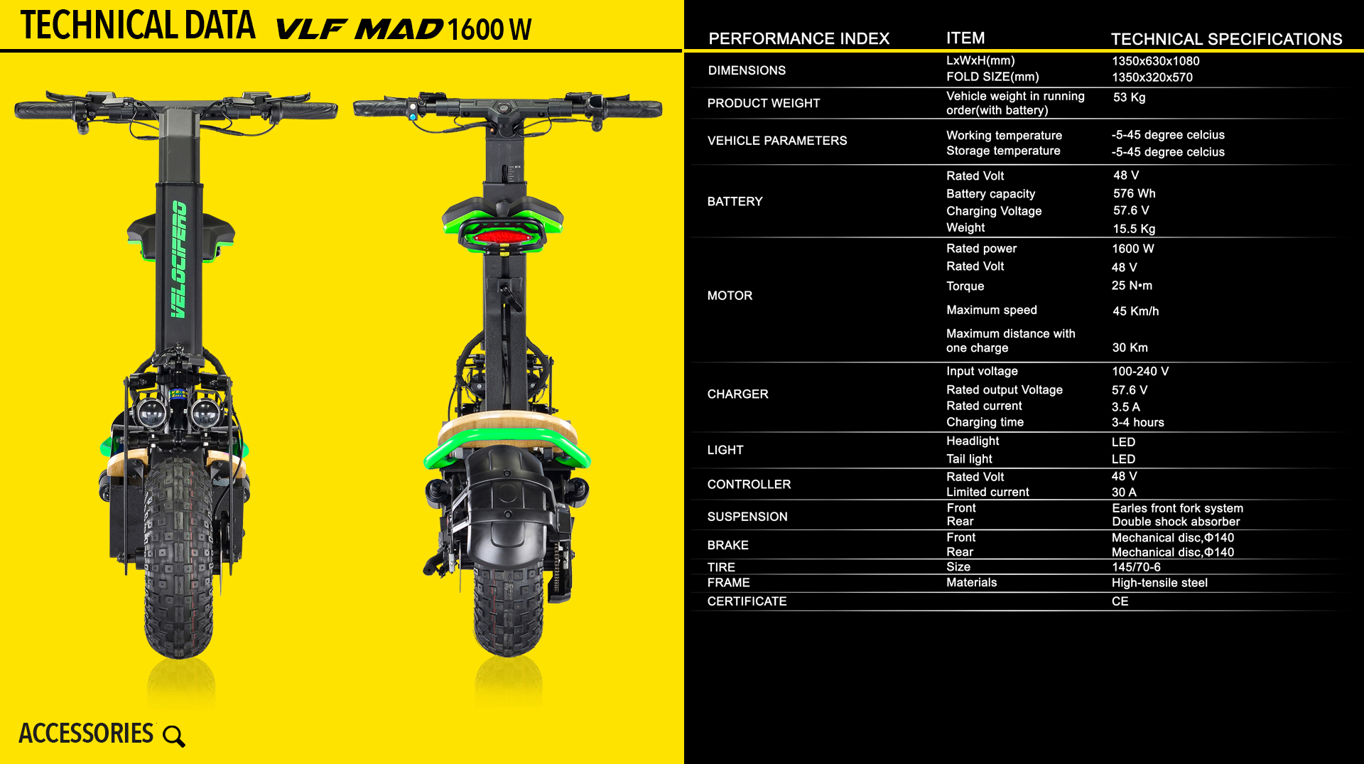 VLF MAD 1600 Velocifero moto elettriche