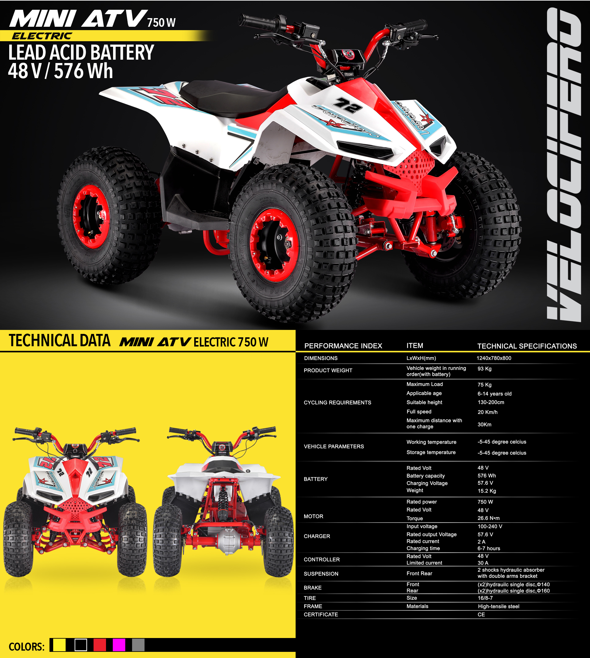 mini atv elettrico scooter velocifero modelli bambini