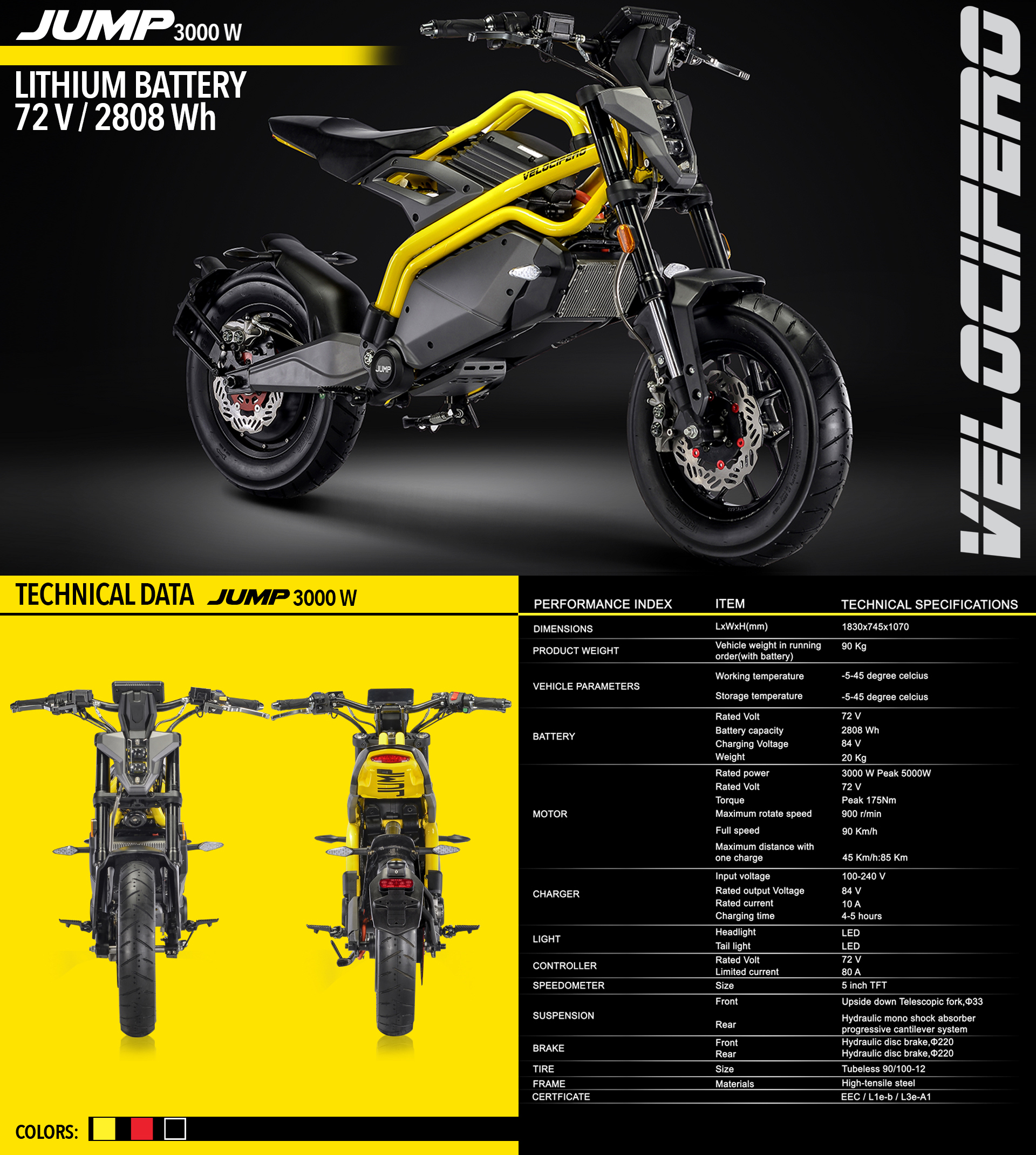 Jump Velocifero electric motorcycles 