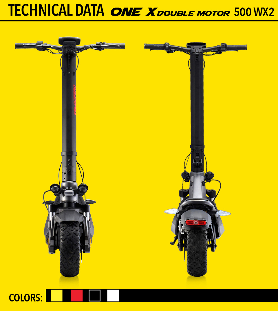kick scooter one x 500 w x2 velocifero electric mobility