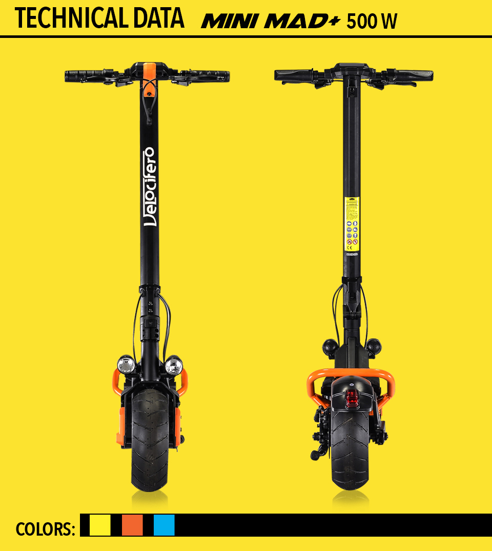 mini mad+ 500w electric kick scooter velocifero emobility