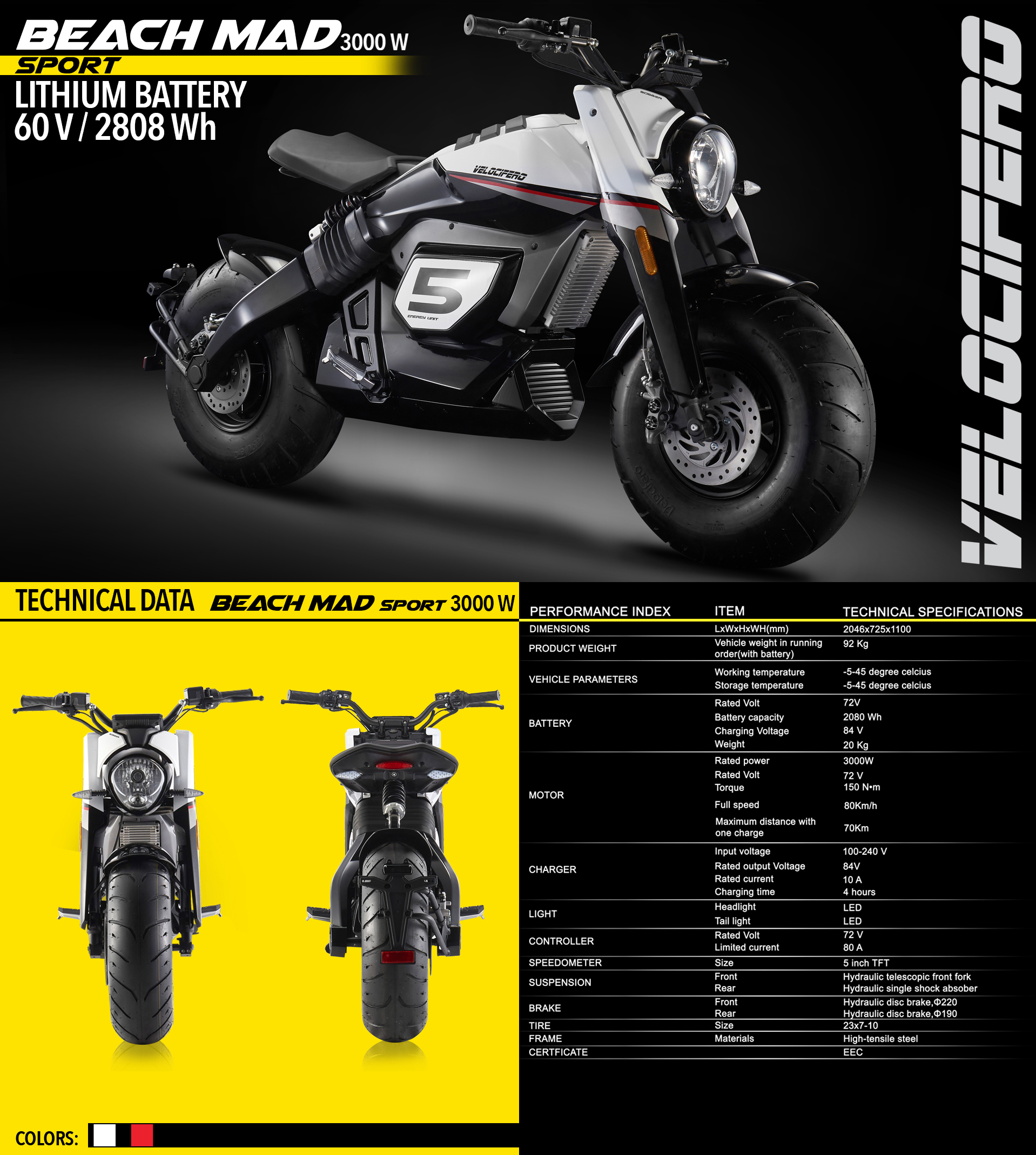 BEACH MAD Velocifero moto elettrica bomber.