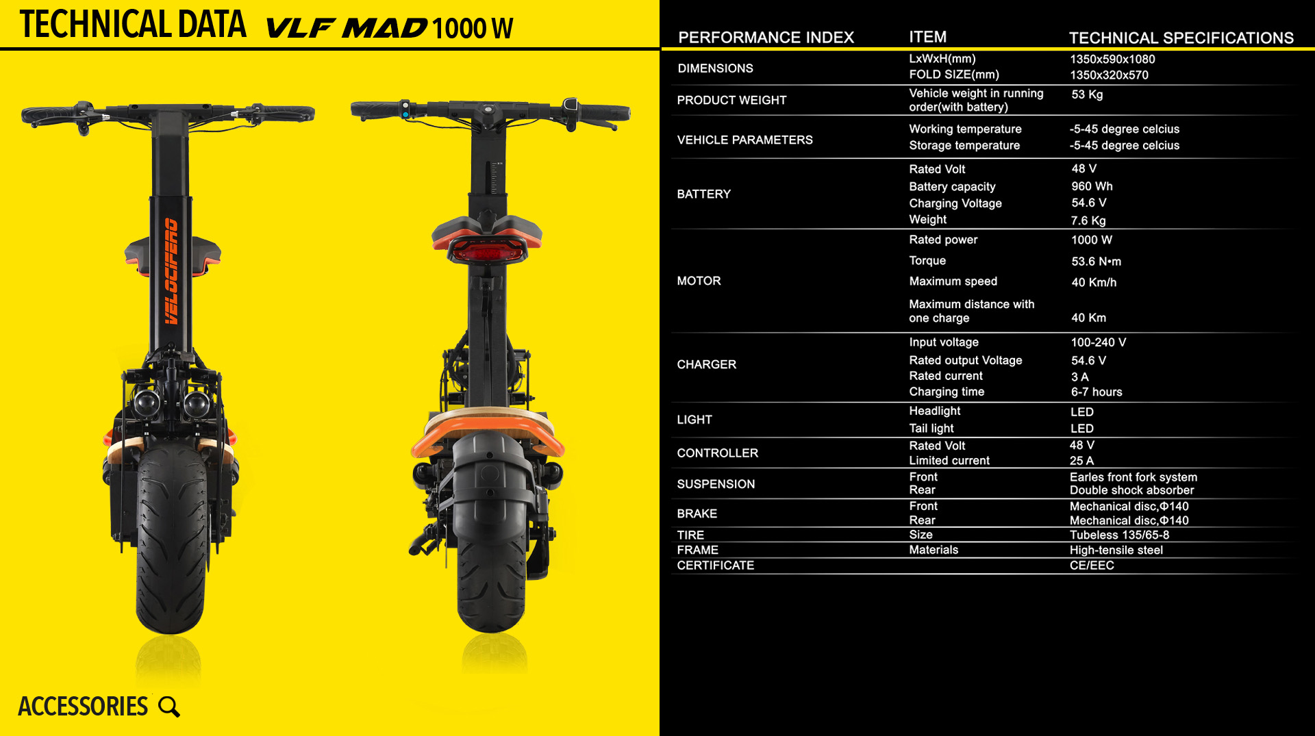 MAD 1000 Velocifero electric motorcycles