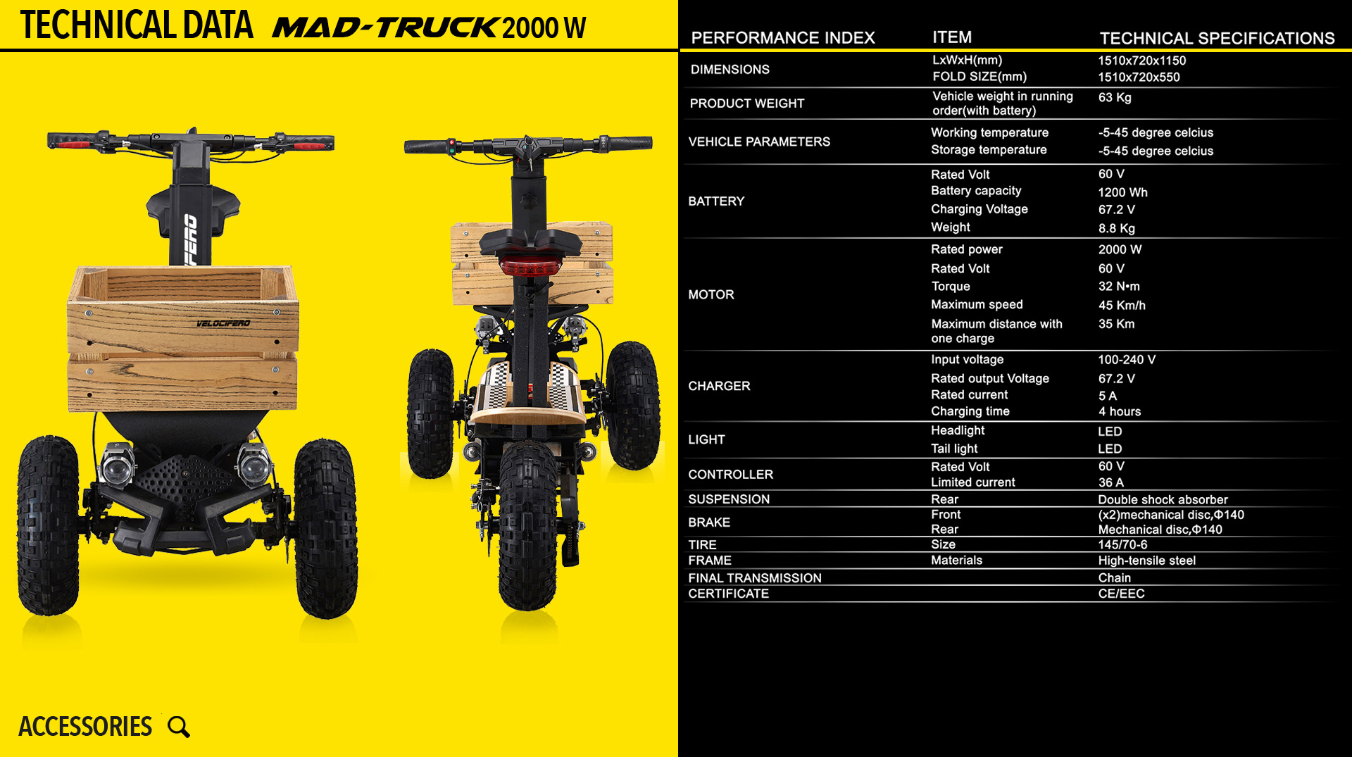 MAD TRUCK Velocifero electric motorcycles