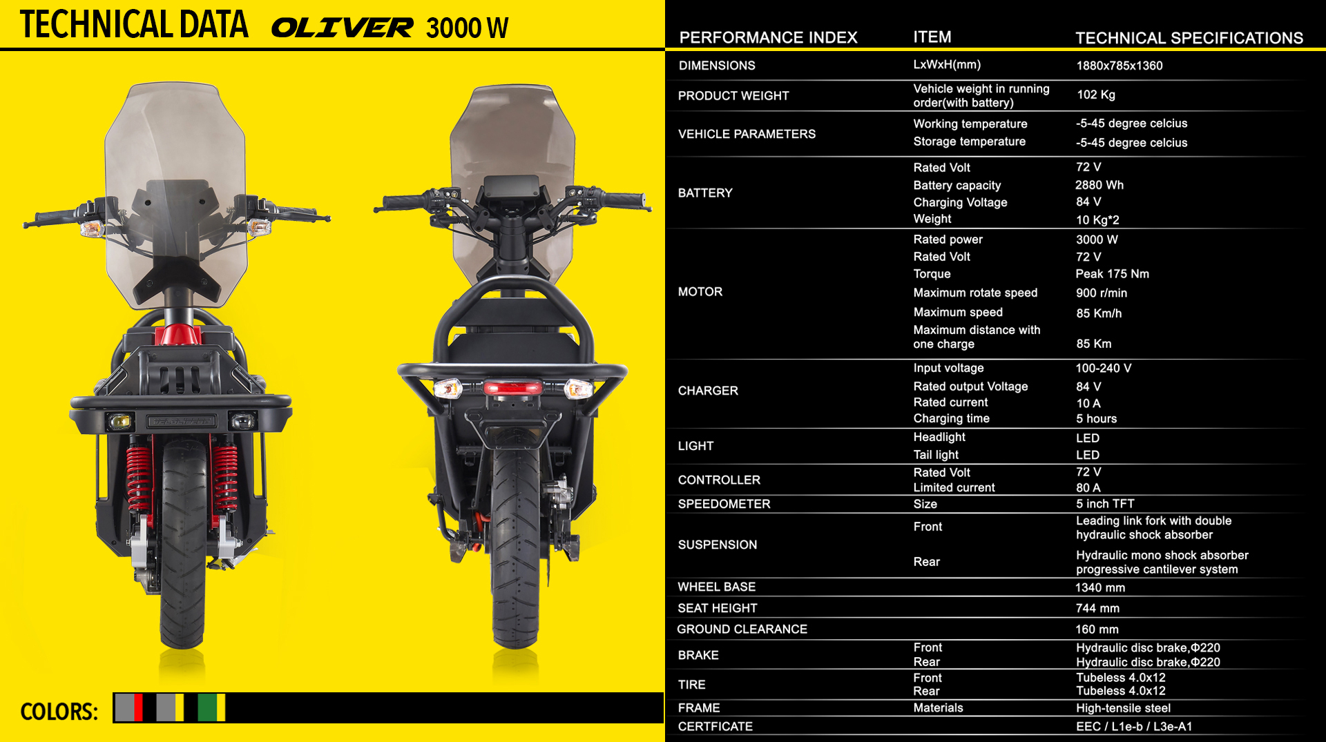 Oliver elettrico scooter delivery cargo tartarini design