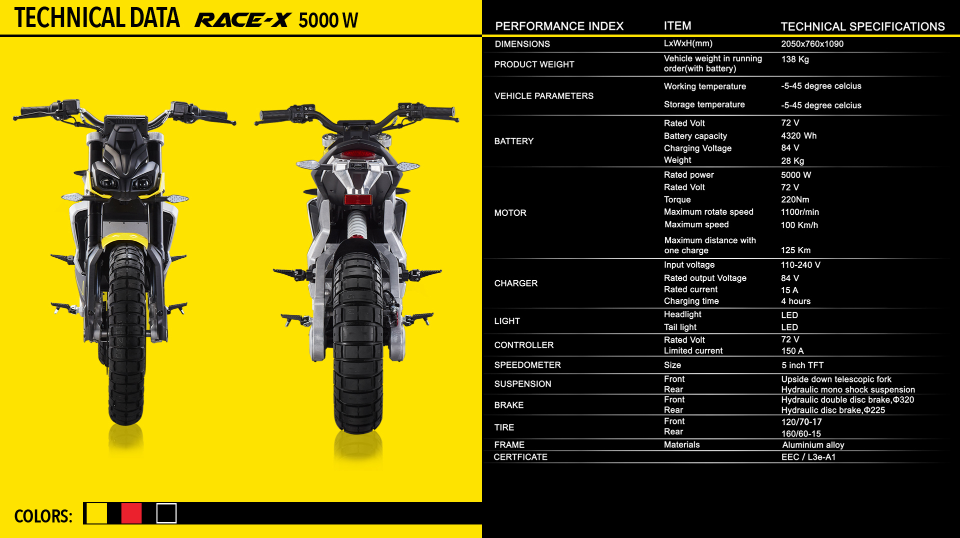 RACE X Velocifero motocicletta elettrica