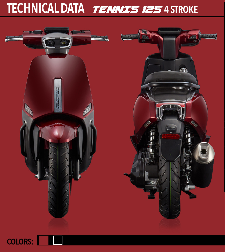 tennis scooter 125 velocifero benzina tartarini design