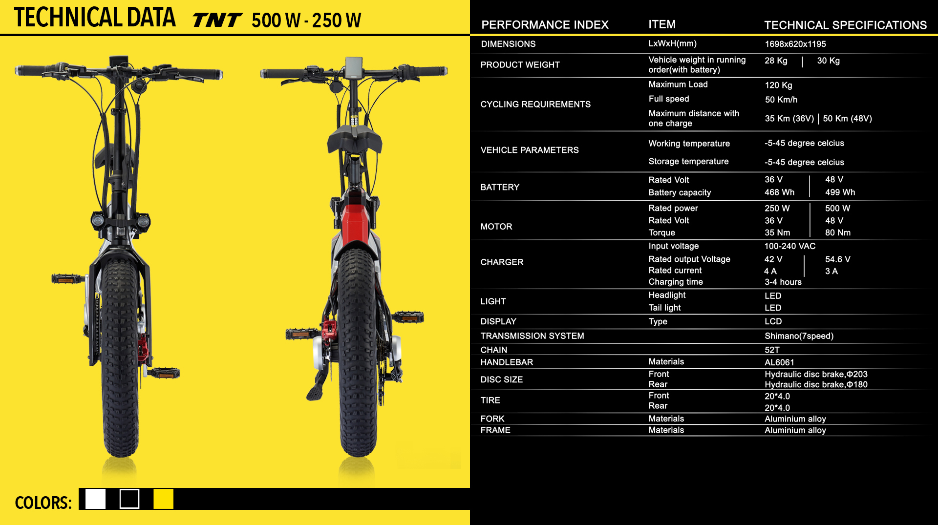 TNT Velocifero electric bike design 500W