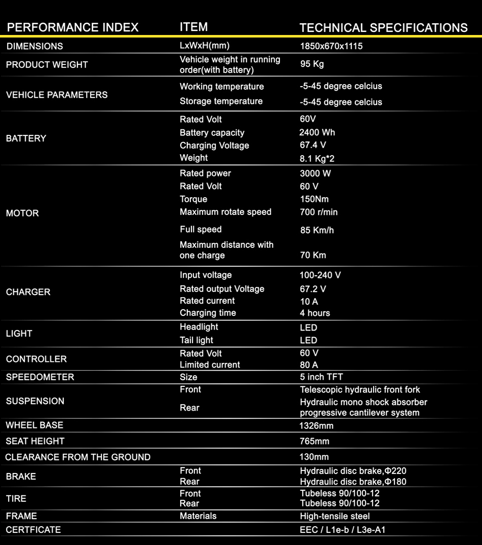 Tennis by Velocifero electric scooter 125 cc technical specifications