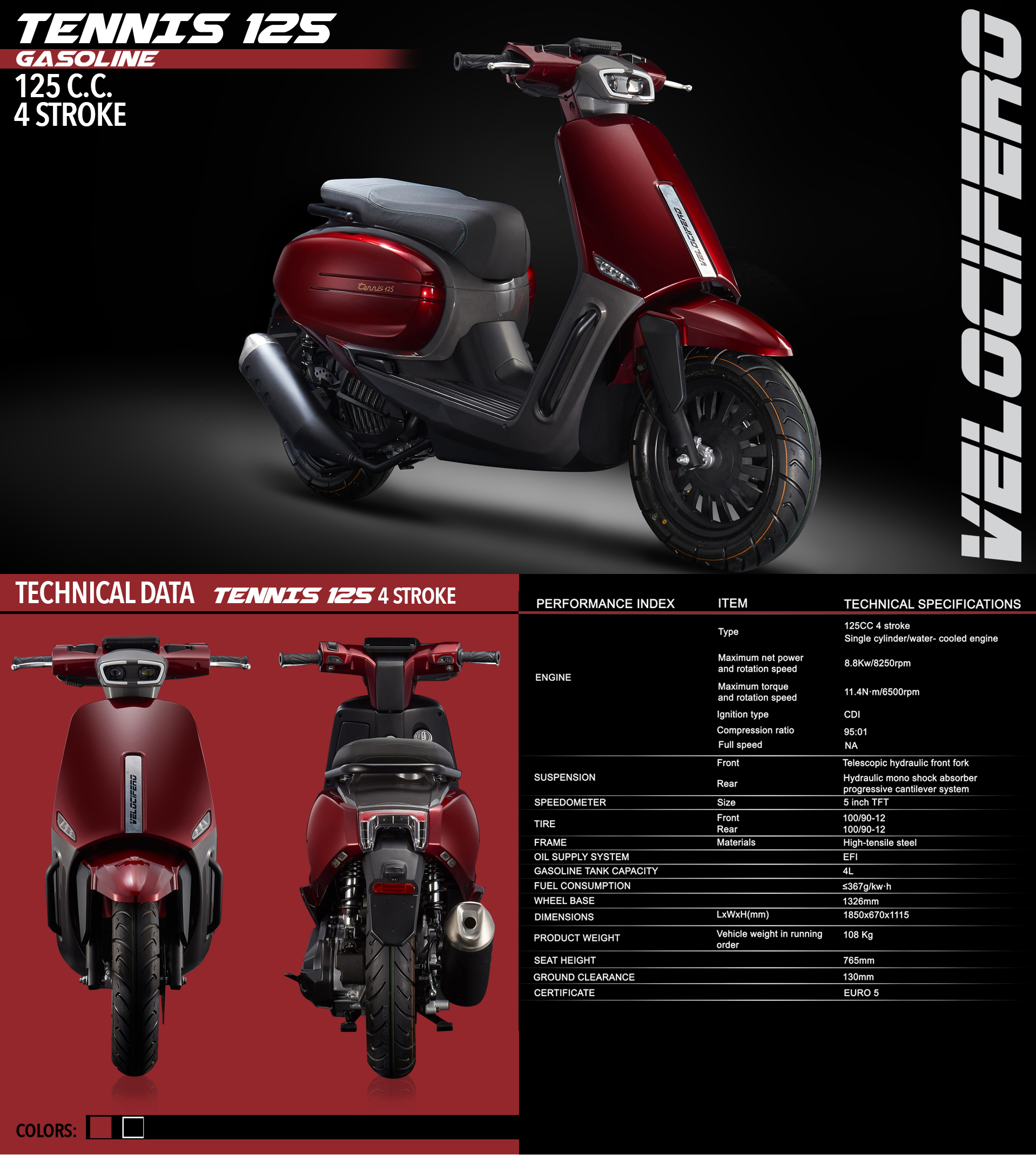 tennis gasoline 125 velocifero tartarini design