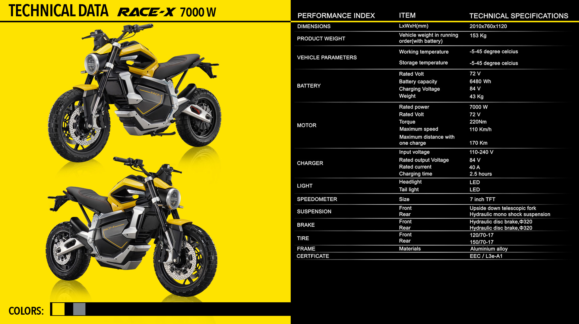 RACE X Velocifero motocicletta elettrica